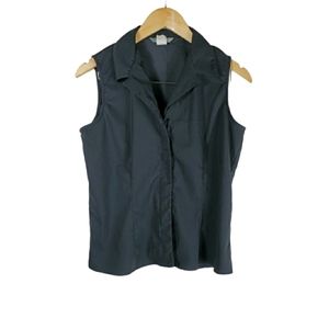 Dream Works Womens Sleeveless Collar Vintage Black Top Size Medium